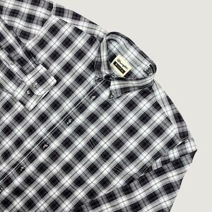 Wrangler Riata Mens Large Tall LT Plaid Button Down Shirt Purple Black Western